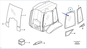 Стекло двери левое верхнее Volvo (BL61/BL71) (2003-2012) VOE15006402