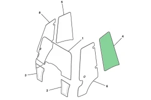 Стекло боковое левое JCB 3CX/4CX (Р21) 827/80269